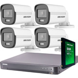 Kit Seguridad Hikvision 4 Cámaras 5mp Noche Color Audio +1tb