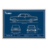 Cuadro Poster Blueprint Impreso 3d Autos Renault Ika Torino