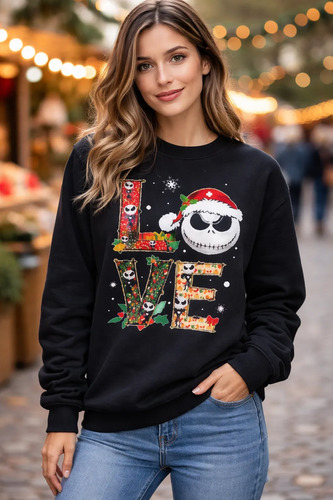 Sudadera Ugly Sweater Navideña Jack Skellington Love Christm