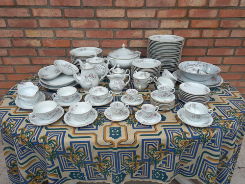 Juego Vajilla Gran Boulogne Porcelana Antigua De 105 Piezas