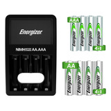 Cargador Pilas Baterías Energizer + 4 Pilas Aa + 4 Pilas Aaa