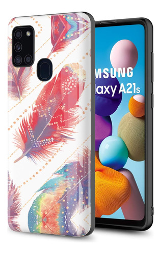 Funda Para Galaxy A21s Gorgcase Slim Colorful Feather