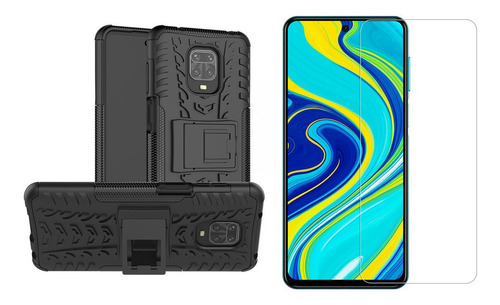 Funda Armadura + Vidrio Para Xiaomi Redmi Note 9  9s  9 Pro