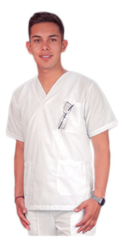 Conjunto Medico Scrub Quirurgico Hombre Uniforme Pijama Blan