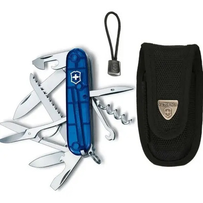 Victorinox Navaja Huntsman Azul Transparente, Funda Y Cordón Color Azul | Meses sin interés