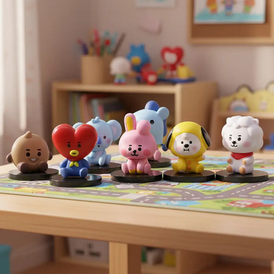 Paquete De 7 Figuras Bts Bt21 K-pop Sentados Tata Koya