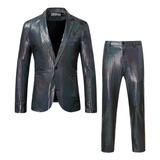 Men's 70s Disco Suits Metallic Shiny Sequin Outfits Blazer