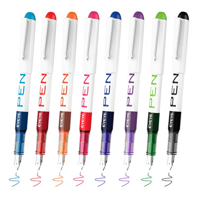 Bolígrafo Estilográfico Eyeye Mixto Tinta Líquida 8 Colores Blanco