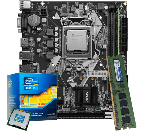 Kit Processador Intel I5 + Placa H61 1155 + 8gb Ddr3 1600mhz