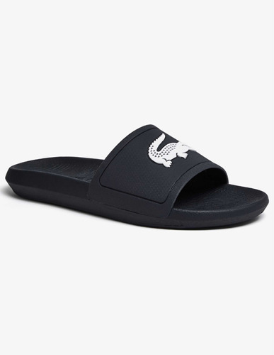 Chancla Lacoste Croco Slide Negro Para Hombre - Original