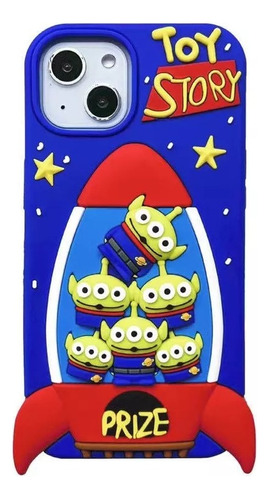 Funda Toy Story Marcianos En Cohete Espacial 3d Para iPhone