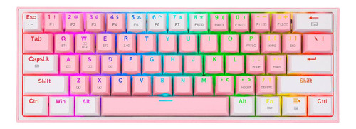 Teclado Gamer Redragon K616 Fizz Rgb Pro Rosa Y Blanco