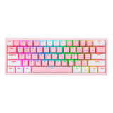 Teclado Gamer Redragon K616 Fizz Rgb Pro Rosa Y Blanco