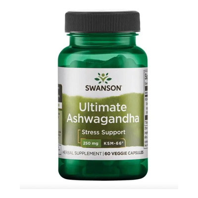 Swanson | Ultimate Ashwagandha Ksm-66 | Certificada Organica | 250 mg Extracto x Cap | 60 Caps | Envío gratis
