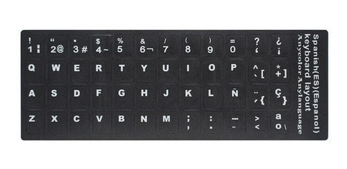 Pegatina De Repuesto Para Teclado Español Con Letras Grandes