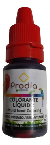 Colorante Prodia Comestible Rojo X 10ml - mL a $790