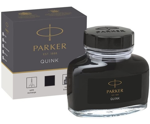 Vidro De Tinta Parker Para Canetas Tinteiro Preto