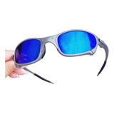 Óculos De Sol Juliet Lupa Azul Espelhado Metal Vilão Mandrak