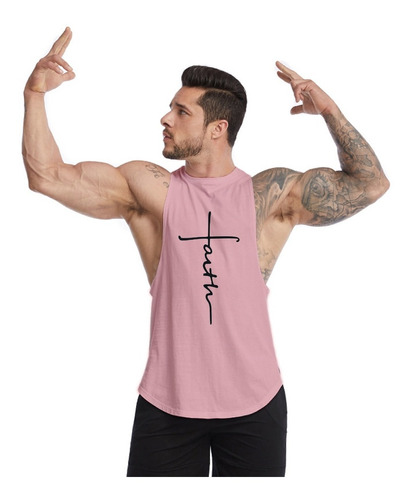 Polera Musculosa Faith Hombre Gimnasio Algodón 