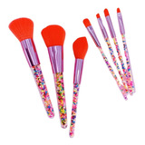 Set Brochas Para Maquillaje Candy Unicornio Confeti Colores