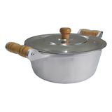 Panela Caçarola Aluminio Fundido Batido Alça Madeira 40 Cm