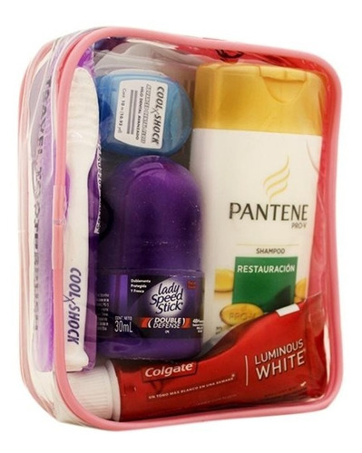 Kit De Higiene Para Viaje Con Shampoo Mujer 5 Productos Cepi