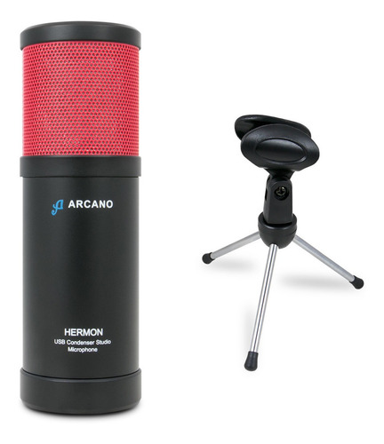 Microfone Usb Arcano Hermon + Pedestal De Mesa Ar-14s