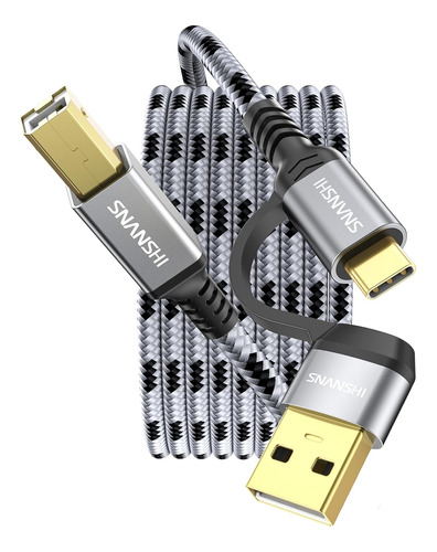 Cable Adaptador De Impresora Usb-c/usb-a A Usb-b 6 Metros