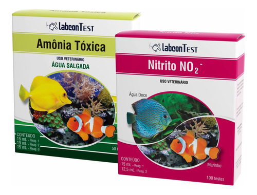 Kit Testes Alcon Labcon  Amonia Toxica Salgada E Nitrito No2