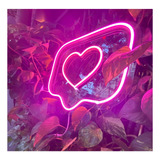 Painel Neon Led Like Instagram Iluminação Rosa 30 X30 Rápido