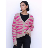 Chaleco Mujer Foster Cardigan Crop Print