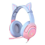 Headset Rgb Para Niña Phnixgam Jack 3.5mm -rosa/azul