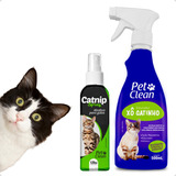 Kit Para Gato Educador Spray Catnip Atrativo + Xô Gatinho