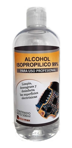Alcohol Isopropilico 500ml 99,9% Pastermax Maxima Pureza