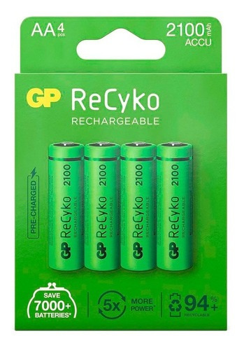 Pilas Recargables Aa Gp Recyko 2100mah Blister X4