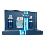 Set Ferrioni Uomo 4psz 100 Edt Spray/body Shampoo/aftershave