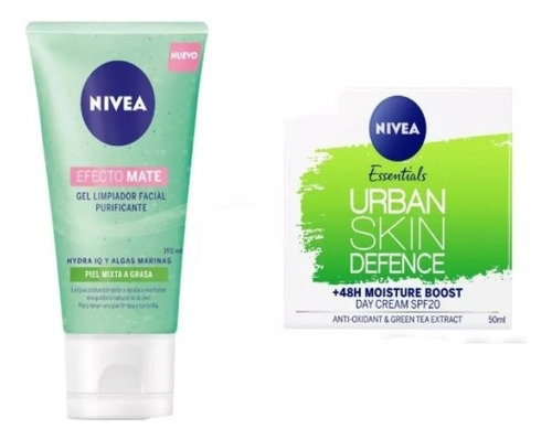 Nivea Urban Skin 50 G Y Gel Facial Efecto Mate De 150 Ml