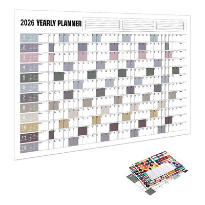 Calendario De Pared Anual 2026 Pegatinas Organizador 12 Mese