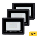 Pack X3 Reflector Led 10w Exterior Proyector Luz Fría 