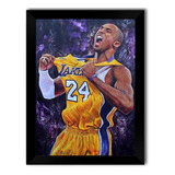 Quadro Decorativo + Poster Kobe Bryant Nba Lakers Moldura A3