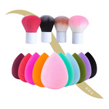 Kit X2 Esponja Blender Para Maquillaje + Mini Brocha 