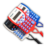Kit 3 Mini Calculadora De Bolso C/cordão Colorida Portatil 