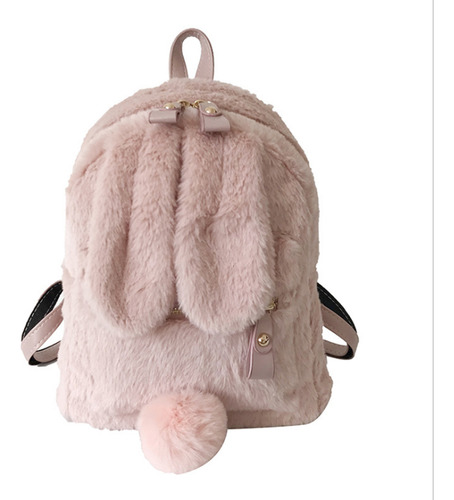 Mochila Con Orejas De Conejo De Peluche Para Niñas Lindas Al