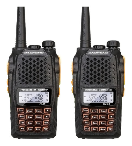 Kit 2 Baofeng Uv-6r Radio Ht Walk Talk Dual Band Uhf Vhf
