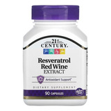 Resveratrol Extrato De Vinho Tinto  21 Century 90 Cápsulas