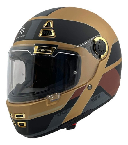 Casco Retro Mt Jarama 68th C9 Dorado Mate Rider One