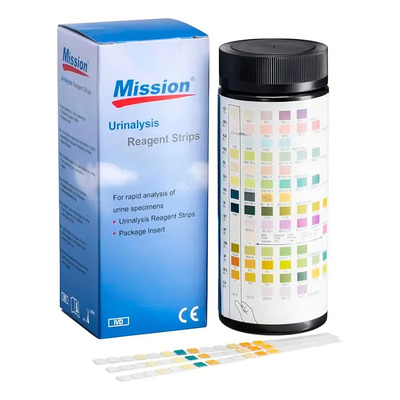 Tiras Reactivas de Uroanálisis Mission 14 Parámetros Caja 100 Piezas | Meses sin interés