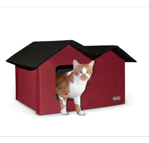 K&h Casa Exterior Multi Kitty Home Barn Red Para Gato