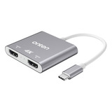 4k Usb-c/type-c Para Conversor De Saída Hdmi Duplo