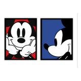 Set De 2 Cuadros - Mickey Y Minnie 20x30 Cm